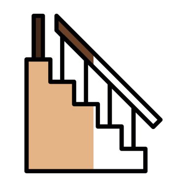 merdiven simgesi, vektörle ilgili düz tasarım