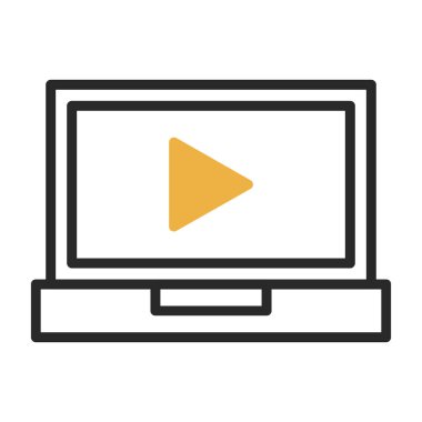 dizüstü bilgisayar simgesi, vektör illüstrasyonu basit tasarım