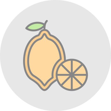 lemon. Web simgesi basit illüstrasyon
