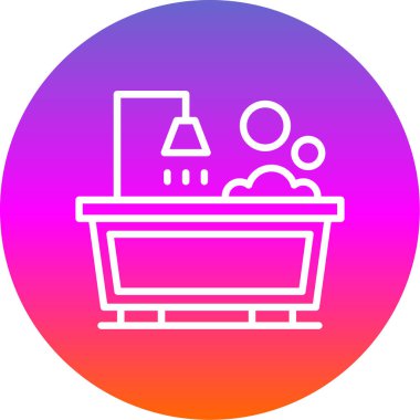 Küvet ikonu, vektör illüstrasyonu