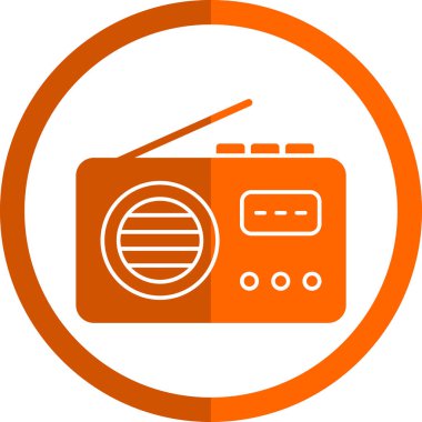 Radyo. Web simgesi basit illüstrasyon 