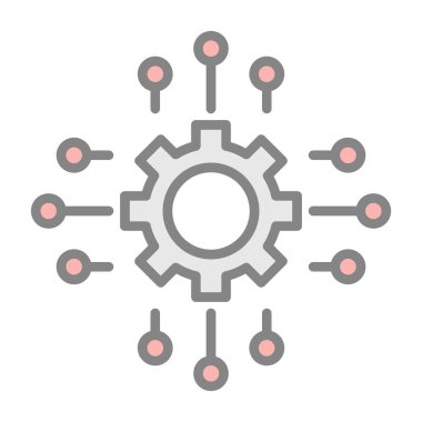 dişliler düz simge, vektör illüstrasyonu