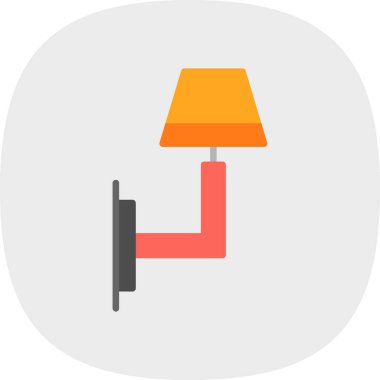 ev lambası simgesi, Wall Light, vektör illüstrasyonu 