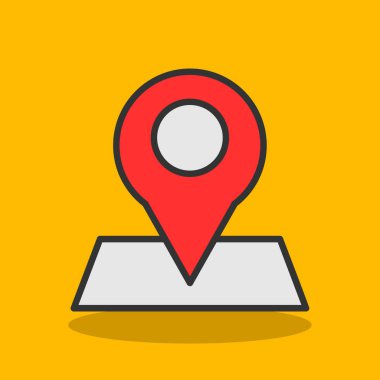 konum pin simgesi, vektör illüstrasyonu 