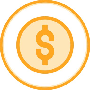 Para para birimi simgesi düz stil, bozuk para