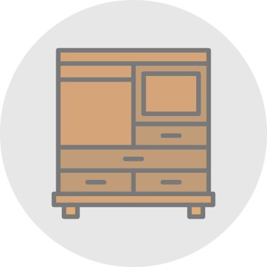 Kabine simgesi, basit vektör illüstrasyonu