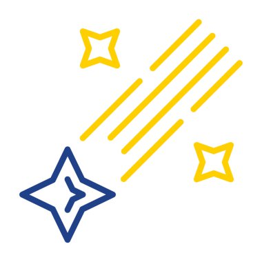 Kayan yıldız simgesi vektör çizimi beyaza izole edildi 