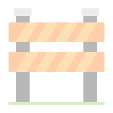 yol engeli düz simgesi, vektör illüstrasyonu 