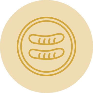 Fransız ekmek ikonu. Fırın ve gıda sembolü. vektör illüstrasyonu