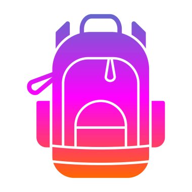 sırt çantası simgesi, vektör illüstrasyonu basit tasarım