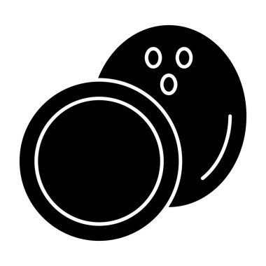 Hindistan cevizi yemeği. Web simgesi basit illüstrasyon