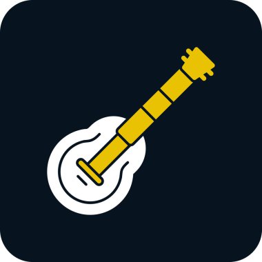 Gitar ikonu. Web için basit müzik vektör simgeleri çizimi