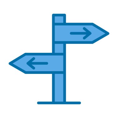 Yol işaretleri düz simge, vektör illüstrasyonu