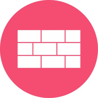 Basit tuğla duvar simgesi, vektör illüstrasyonu