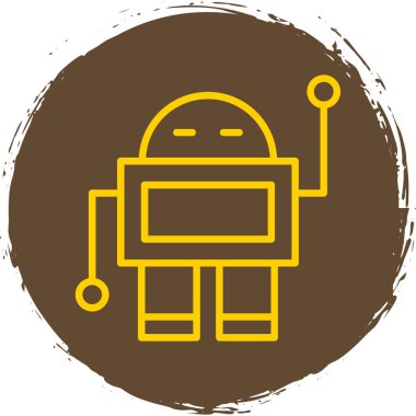 robot düz simgesi, vektör illüstrasyonu