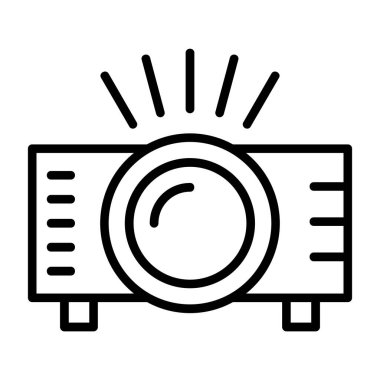 Projektör simgesi, vektör illüstrasyonu 