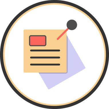 Yapışkan notlar ana hatlarıyla basit illüstrasyon 