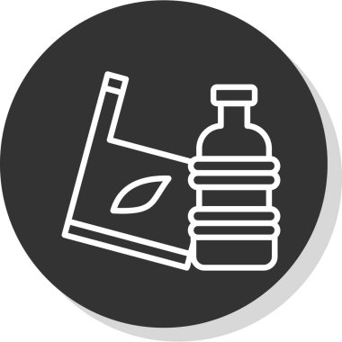 Su şişesi. Basit resimleme