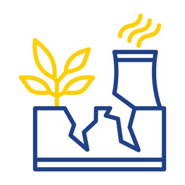 Nükleer santral simgesinin vektör çizimi