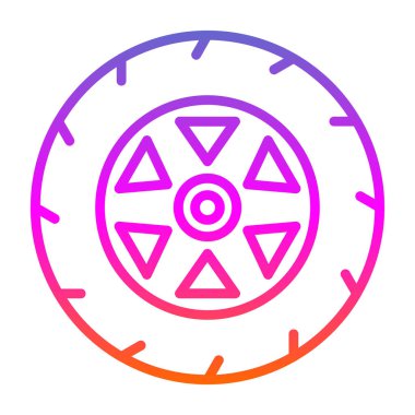 Tekerlek simgesi, vektör çizimi 