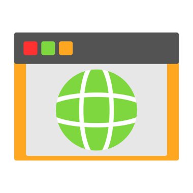 Basit Web Sitesi simgesi, vektör illüstrasyonu