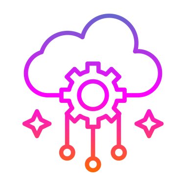 Basit Bulutlu hava simgesi, vektör illüstrasyonu