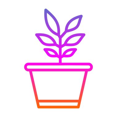 Saksı bitkisi. Web simgesi basit illüstrasyon