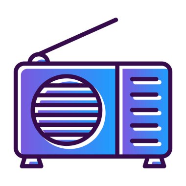 Radyo. Web simgesi basit illüstrasyon 