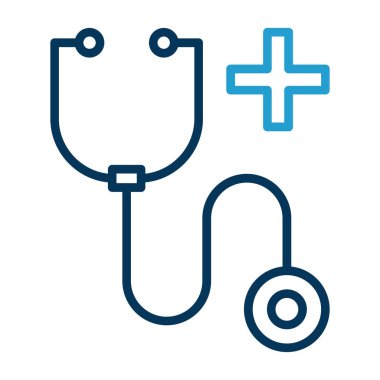 steteskop düz simge, tıbbi ve sağlık ikonları 