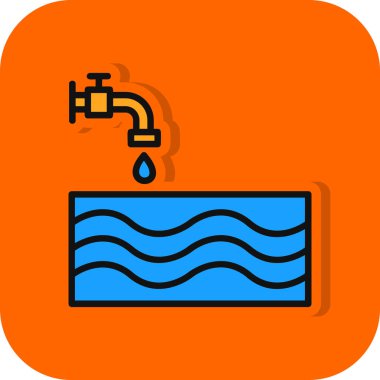 Su musluğu ikonu vektör illüstrasyonu