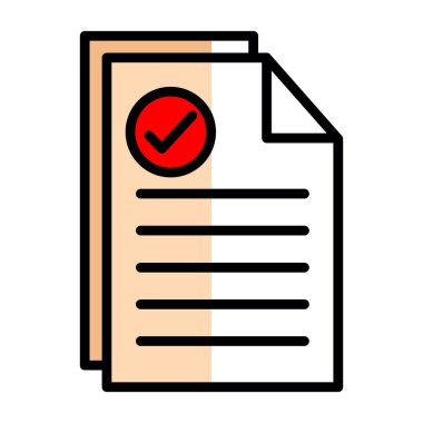 belge simgesi, vektör illüstrasyonu basit tasarım