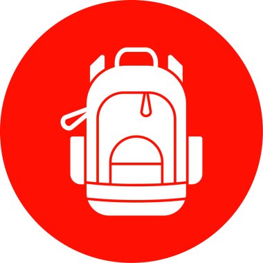 sırt çantası simgesi, vektör illüstrasyonu basit tasarım