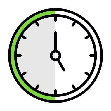 Saat. Web simgesi basit illüstrasyon                  