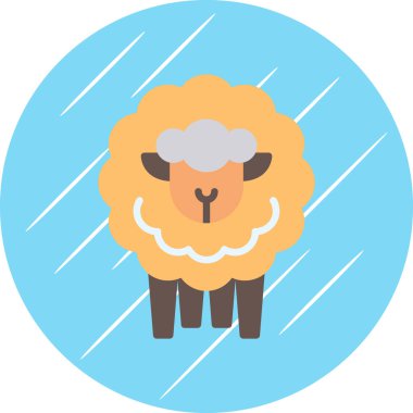 Koyun simgesi. Çiftlik hayvan vektör çizim 