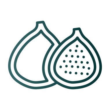 İncir meyvesi simgesi, vektör illüstrasyonu basit tasarım 