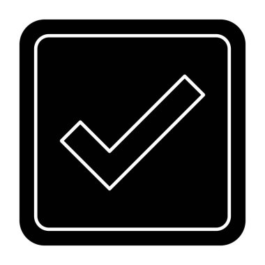 Basit düz kontrol simgesi vektör illüstrasyonu