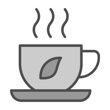 Bir fincan çay ikonu, vektör illüstrasyonu 