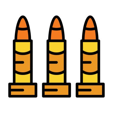 Askeri mühimmat mermileri ikon vektörü renginde. Askeri mühimmat mermileri. izole edilmiş sembol çizimi