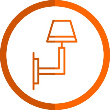 ev lambası simgesi, Wall Light, vektör illüstrasyonu 