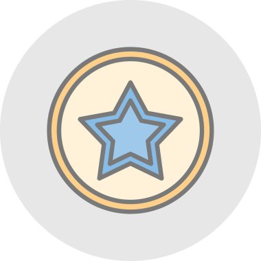 yaratıcı düz yıldız ikon vektör çizimi tasarımı