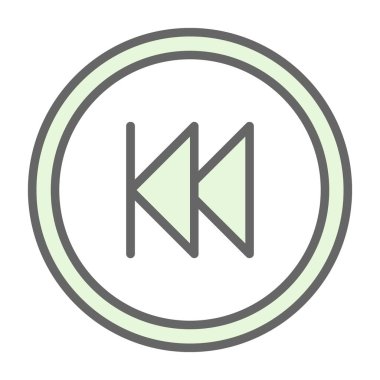 Düğme web simgesini geri sar Basit illüstrasyon beyazda izole edildi 