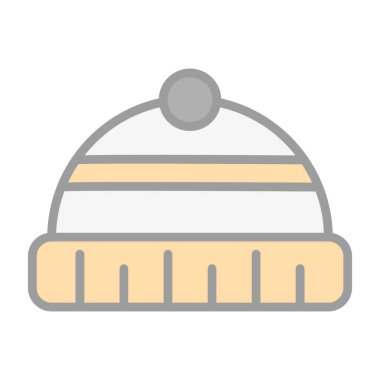 kış şapkası simgesi vektör illüstrasyon grafik tasarımı