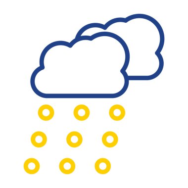 Kar bulutları hava durumu ikonu, vektör illüstrasyonu 