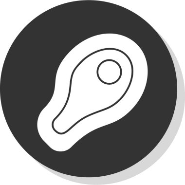 Et biftek ikonunun vektör illüstrasyonu 