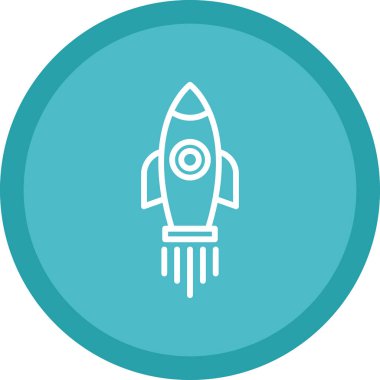 Roket. Web simgesi basit illüstrasyon 