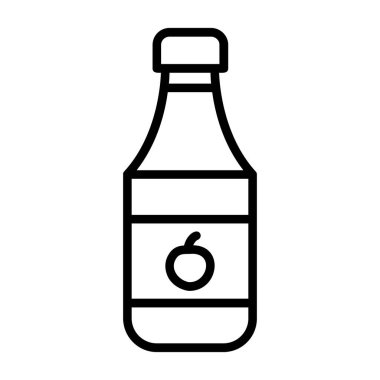 Şişe simgesi. İnce çizgi tasarımı. vektör illüstrasyonu.