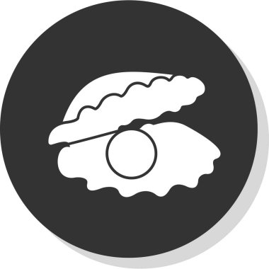 İstiridye. Web simgesi basit illüstrasyon