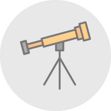 Basit Teleskop simgesi, vektör illüstrasyonu