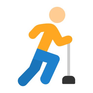 Paspas simgesi olan adam, düz dizayn