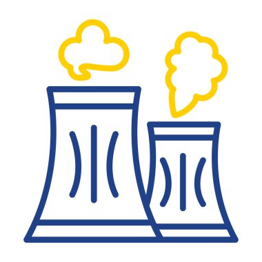 Fabrika simgesi, basit vektör çizimi, Hava kirliliği konsepti